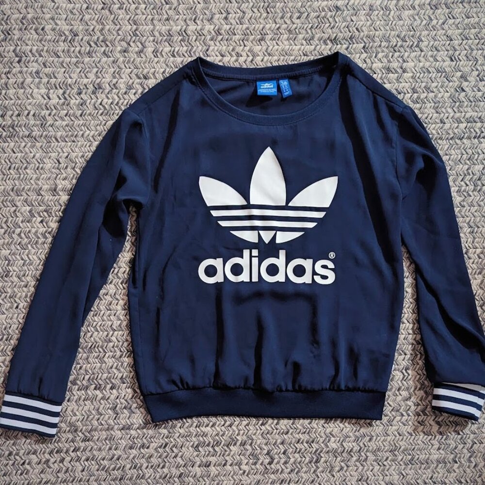 Adidas Navy Crepe Track Crew